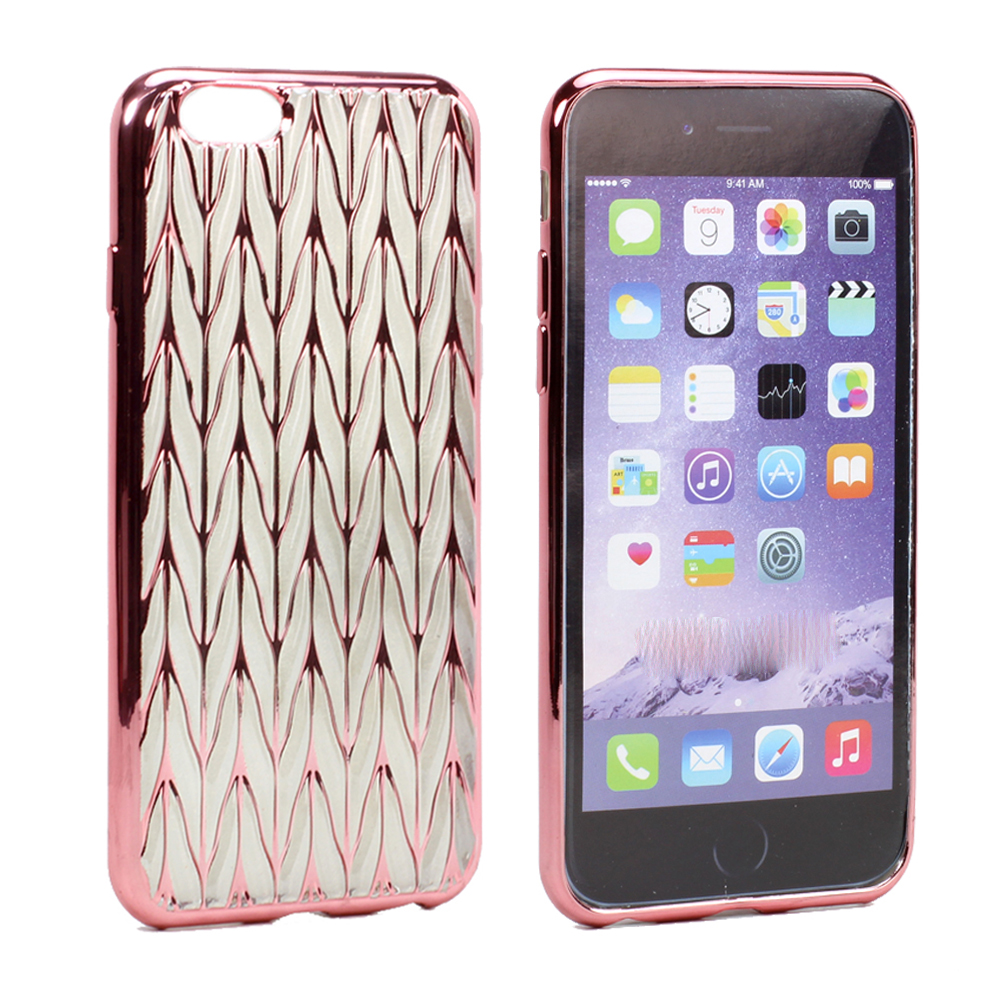 iPhone 6s 6 Plus 5.5 CLUB Electroplate Soft Hybrid Case (Rose Gold Clear)